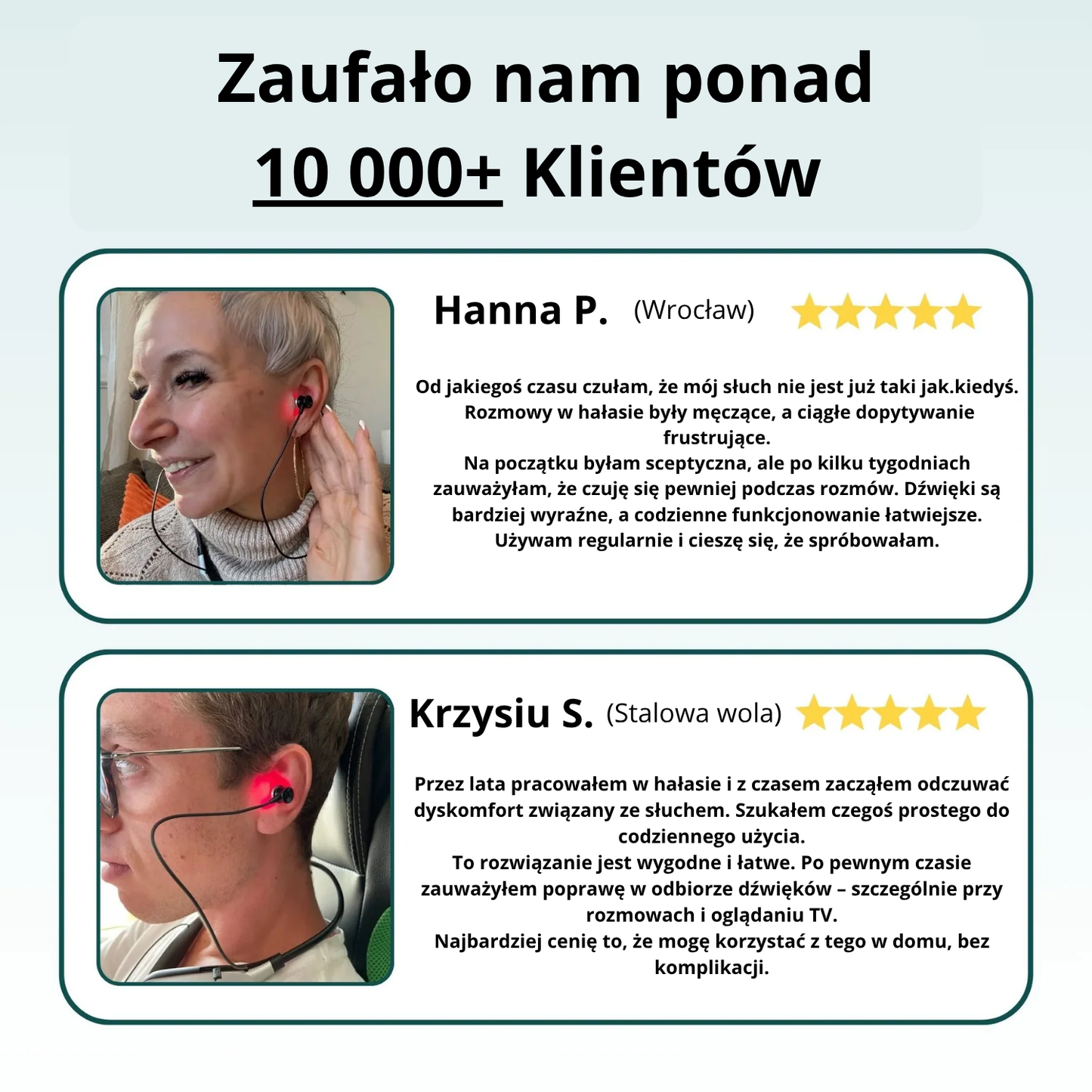 CZYSTY SŁUCH- Słuchawki z światłem czerwonym