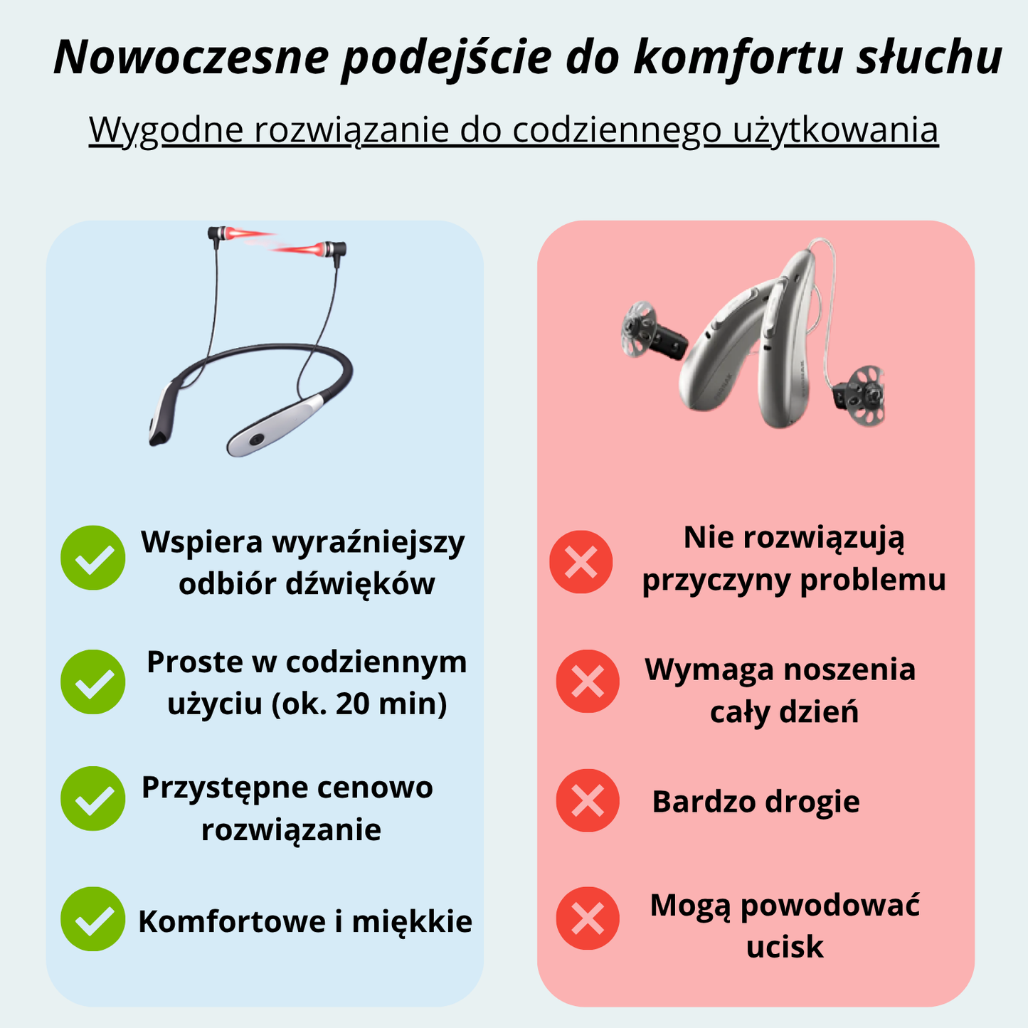 CZYSTY SŁUCH- Słuchawki z światłem czerwonym